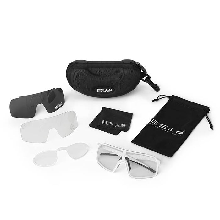 ES16 Enzo brille. Hvid med photochromic linse + 2 ekstra linser