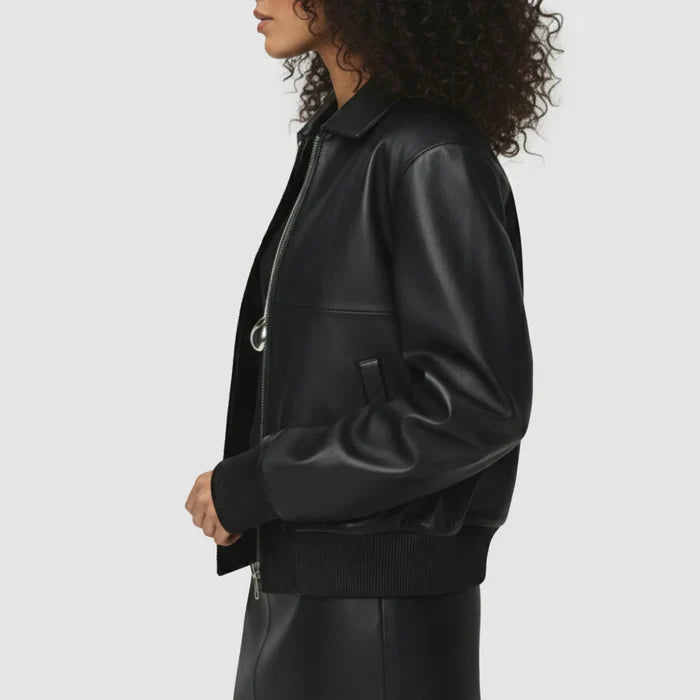 Oversized Leather Jacket For Women's – Bold in Black