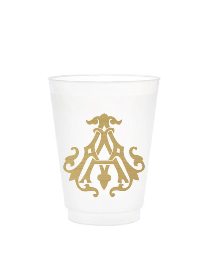 1-Letter Monogrammed Frosted Cups