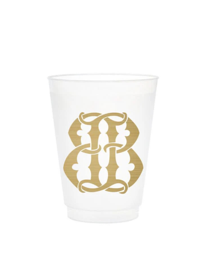 1-Letter Monogrammed Frosted Cups