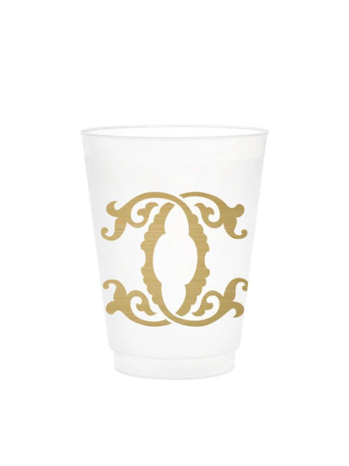 1-Letter Monogrammed Frosted Cups
