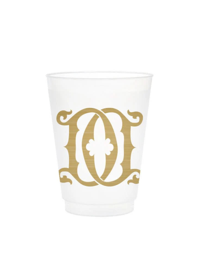 1-Letter Monogrammed Frosted Cups