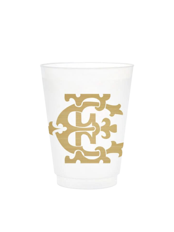 1-Letter Monogrammed Frosted Cups