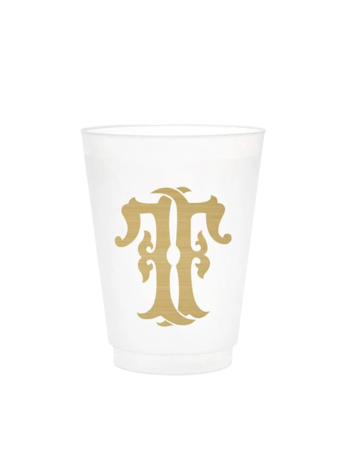 1-Letter Monogrammed Frosted Cups