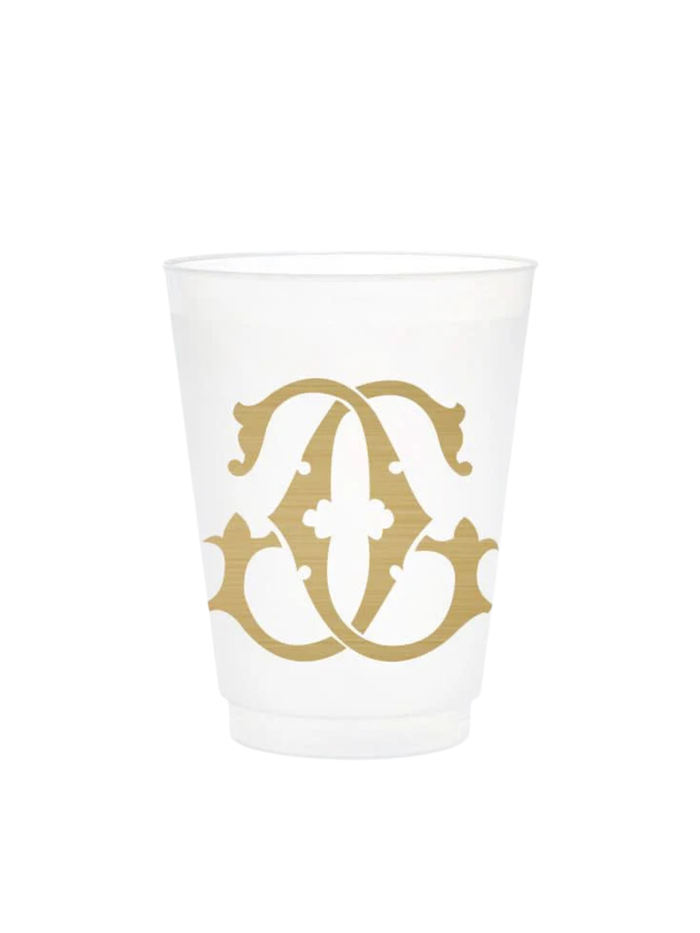 1-Letter Monogrammed Frosted Cups