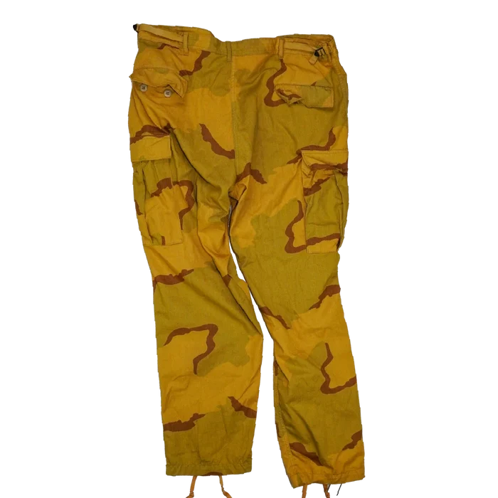 3 Colour Desert Yellow Dyed Trousers - Film Production Used - Combat Trousers