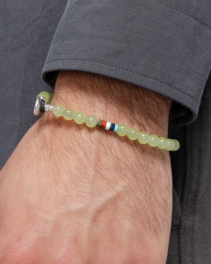 6mm Bracelet x UP THERE - Green Jade/925 Silver