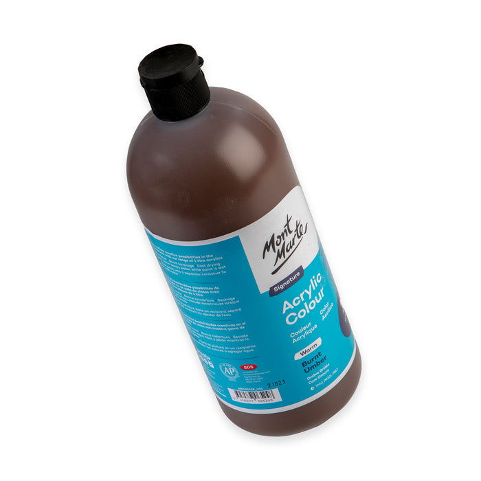 Acrylic Colour Signature 1L Squeeze Bottle - Burnt Umber