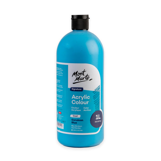 Acrylic Colour Signature 1L Squeeze Bottle - Cerulean Blue