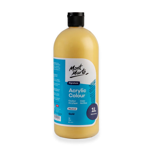 Acrylic Colour Signature 1L Squeeze Bottle - Gold