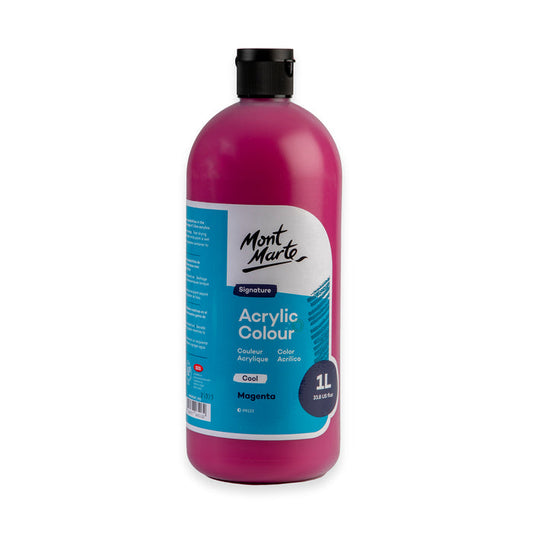 Acrylic Colour Signature 1L Squeeze Bottle - Magenta
