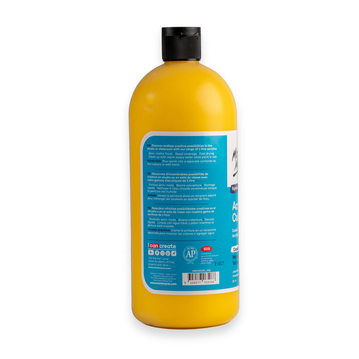 Acrylic Colour Signature 1L Squeeze Bottle - Medium Yellow