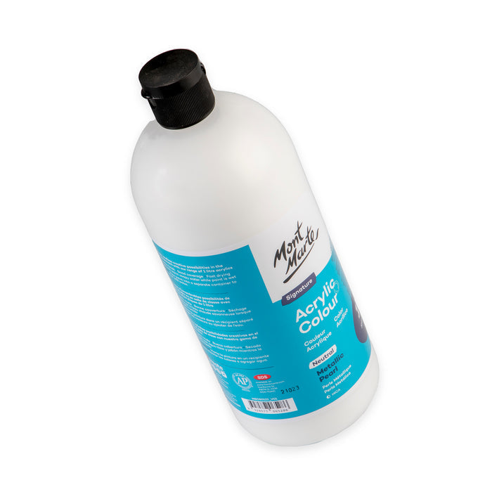 Acrylic Colour Signature 1L Squeeze Bottle - Metallic Pearl