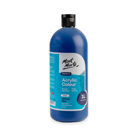 Acrylic Colour Signature 1L Squeeze Bottle - Phthalo Blue