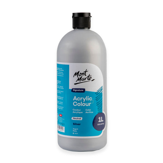 Acrylic Colour Signature 1L Squeeze Bottle - Silver