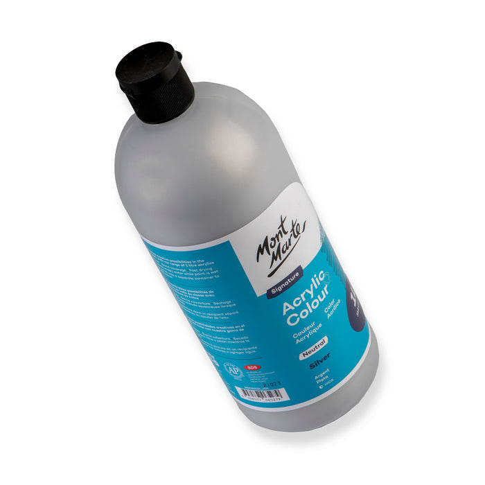 Acrylic Colour Signature 1L Squeeze Bottle - Silver