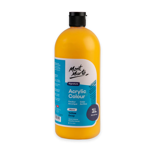 Acrylic Colour Signature 1L Squeeze Bottle - Yellow Deep