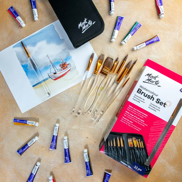 Acrylic Handle Watercolour Brush Set Signature 11pc
