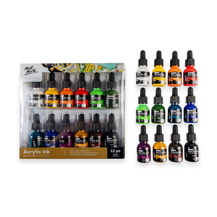 Acrylic Ink Premium 12pc x 20ml