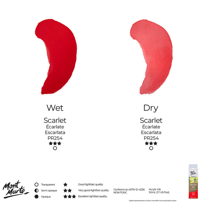 Acrylic Ink Premium 50ml - Scarlet