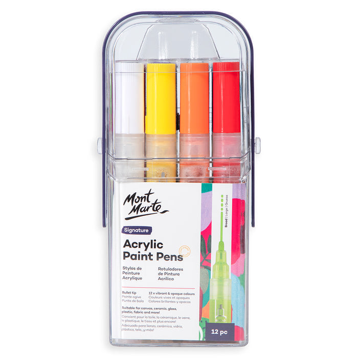 Acrylic Paint Pens in Case Broad Tip Signature 12pc