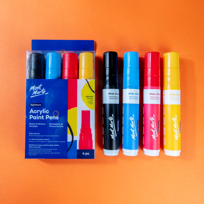 Acrylic Paint Pens Wide Chisel Tip Signature 4pc