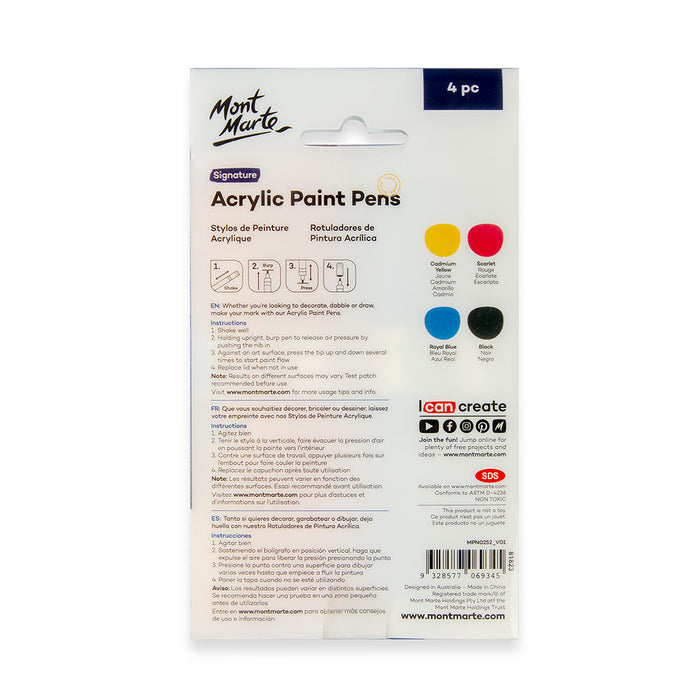 Acrylic Paint Pens Wide Chisel Tip Signature 4pc