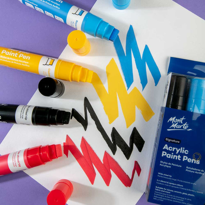 Acrylic Paint Pens Wide Chisel Tip Signature 4pc