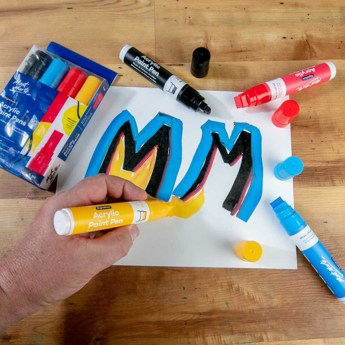 Acrylic Paint Pens Wide Chisel Tip Signature 4pc