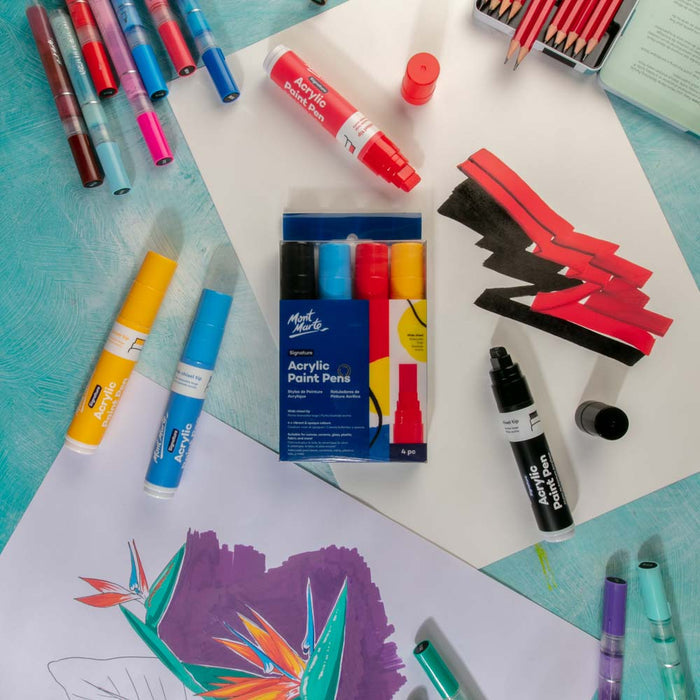 Acrylic Paint Pens Wide Chisel Tip Signature 4pc