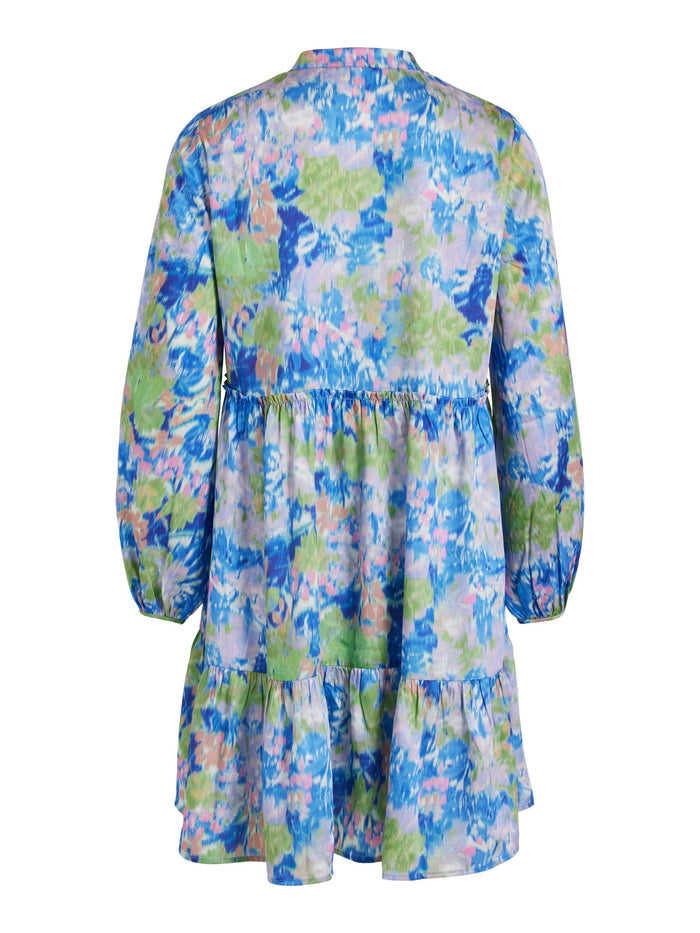 AILA LONG SLEEVE DRESS (CLOUD DANCER/COLOURFUL)