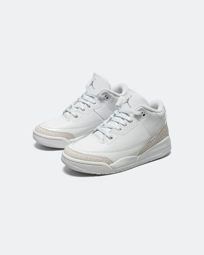 Air Jordan 3 Retro PS - White/White-Metallic Silver