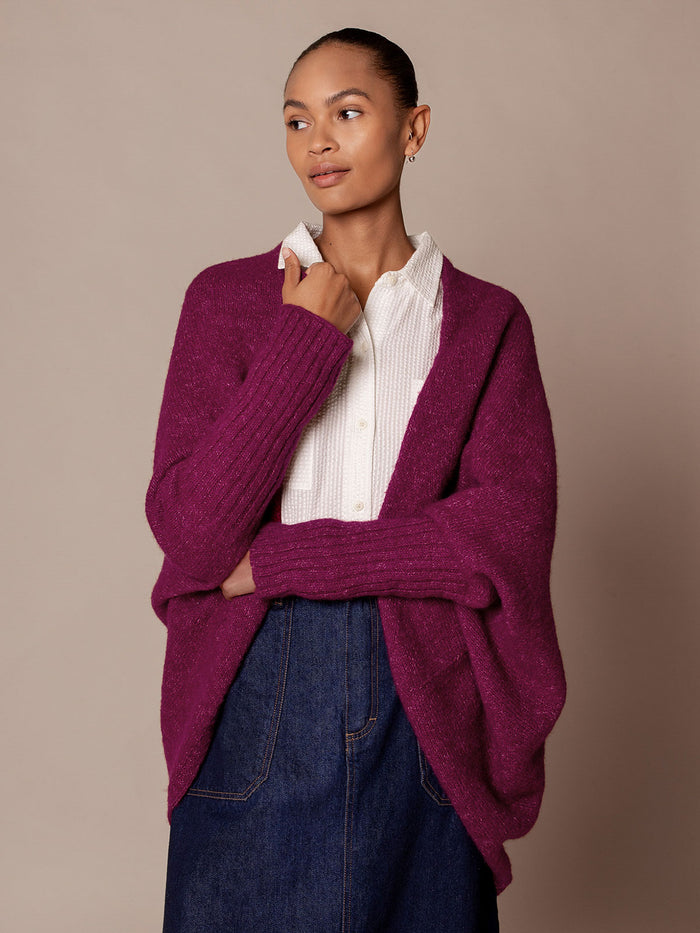Alpaca Silk Blend Cocoon Cardigan