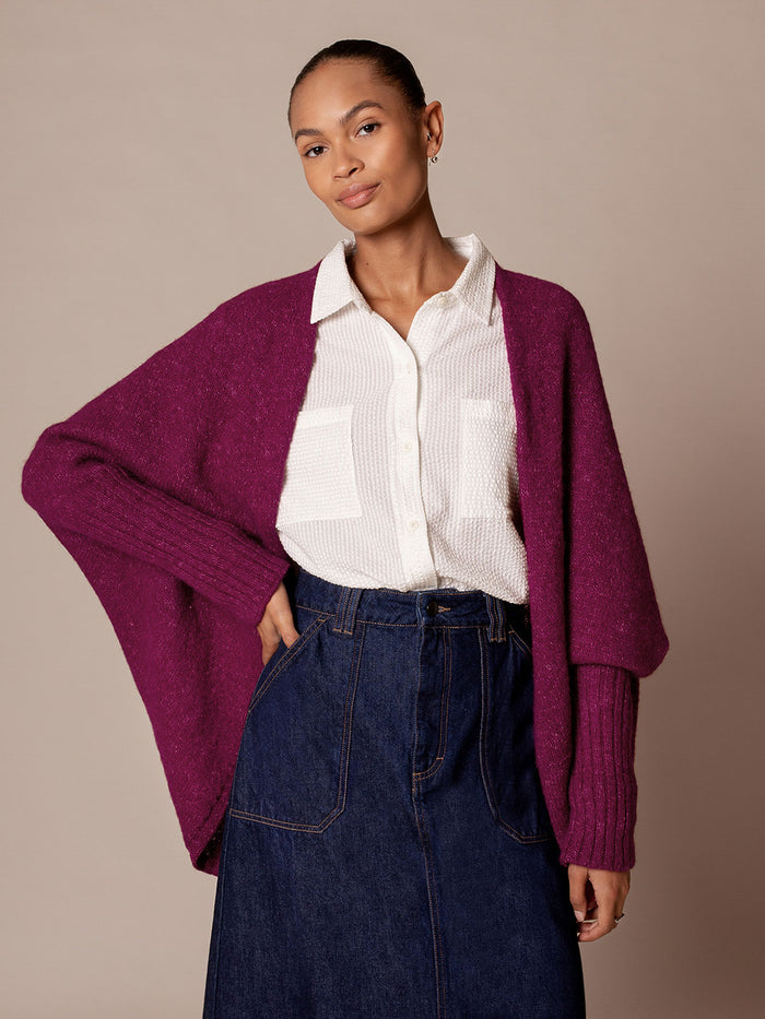 Alpaca Silk Blend Cocoon Cardigan