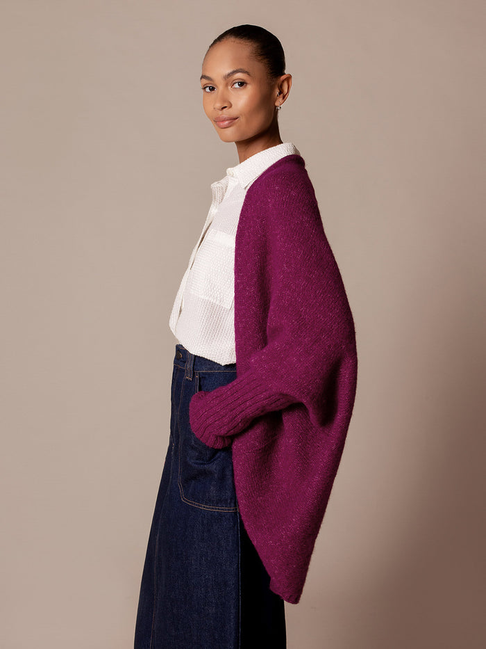Alpaca Silk Blend Cocoon Cardigan