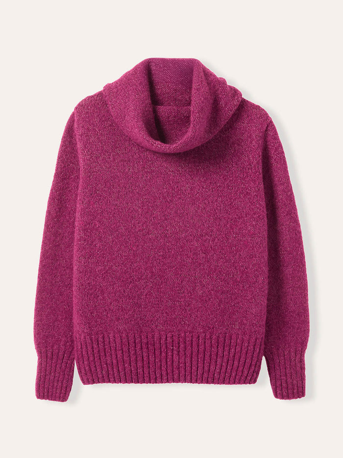 Alpaca / Silk Blend Cowl Neck Jumper