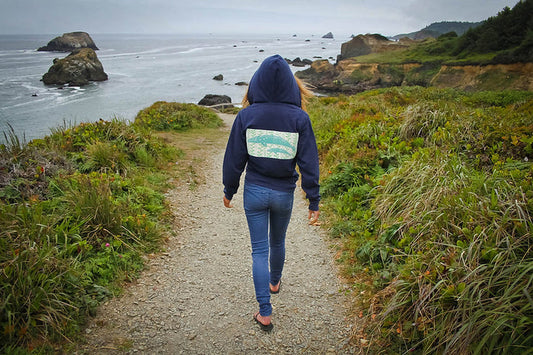 Aqua Whales on Peppermint Seaweed Custom Hoodie