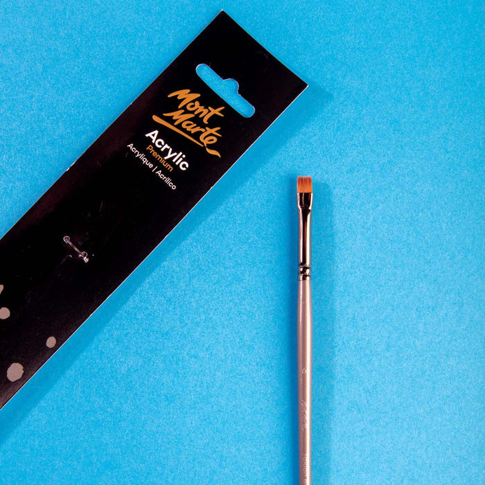 Artist Acrylic Brush Premium Taklon Short Bright 6