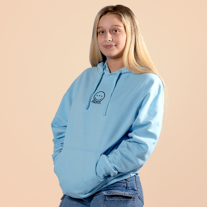 Awful Smiley Hoodie - Sky Blue