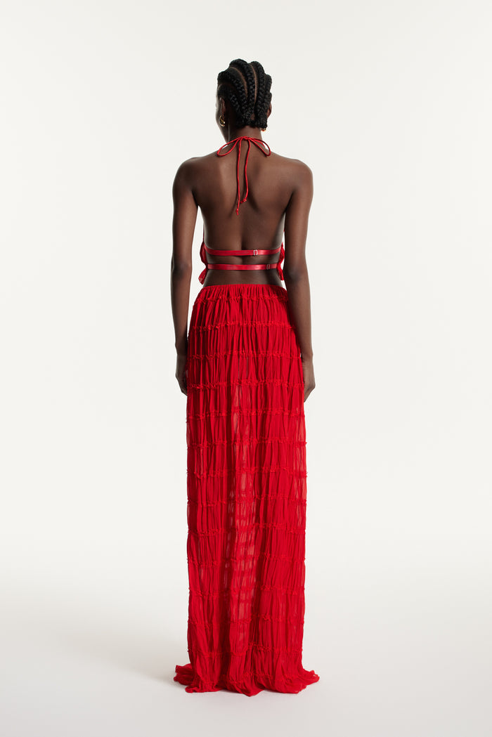Bernt Ruch Backless Skirt Set In Red