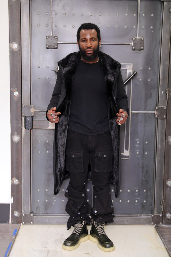 BLACK - 3-in-1 Reversible Full-Skin Mink & Technical Fabric Trench Coat