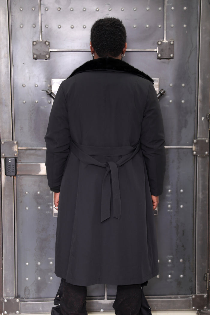 BLACK - 3-in-1 Reversible Full-Skin Mink & Technical Fabric Trench Coat