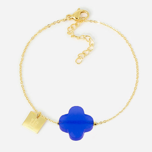 Blue Clover Gold Bracelet