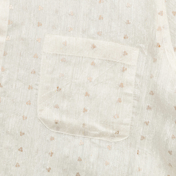 Box Shirt LS - Sequin Weave White/Gold