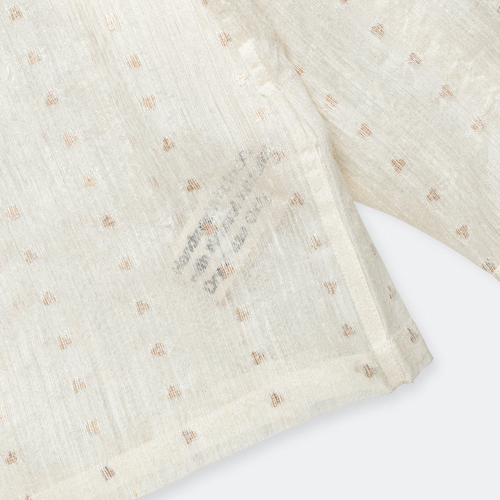 Box Shirt LS - Sequin Weave White/Gold