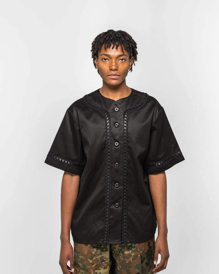 Braided Baseball Shirt - Black