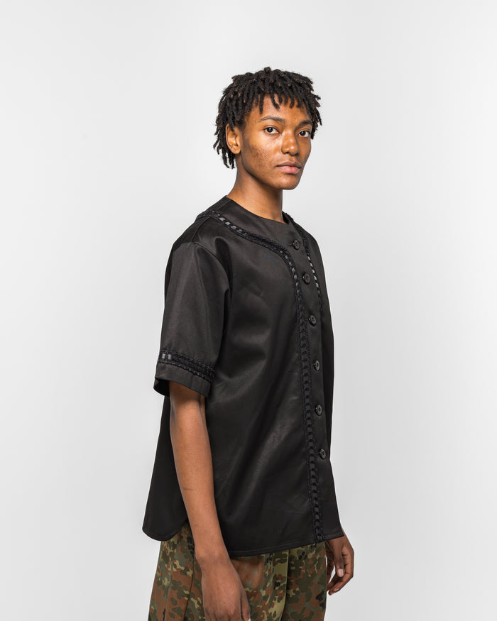 Braided Baseball Shirt - Black