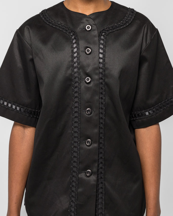 Braided Baseball Shirt - Black