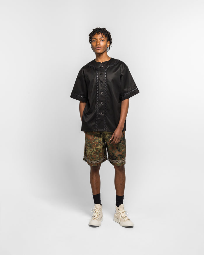 Braided Baseball Shirt - Black