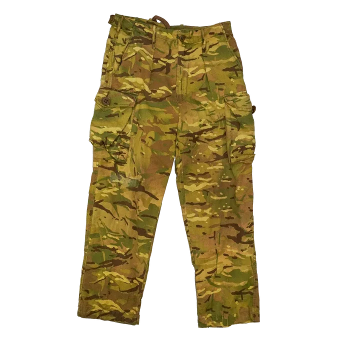 British MTP Yellow Dyed Barracks Trousers - 80cm, Medium - Film Production Used - Combat Trousers